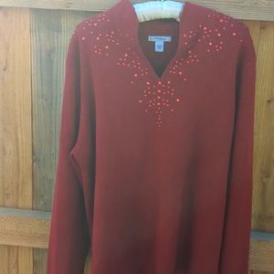 Sweater.  Metallic w/ rhinestone.